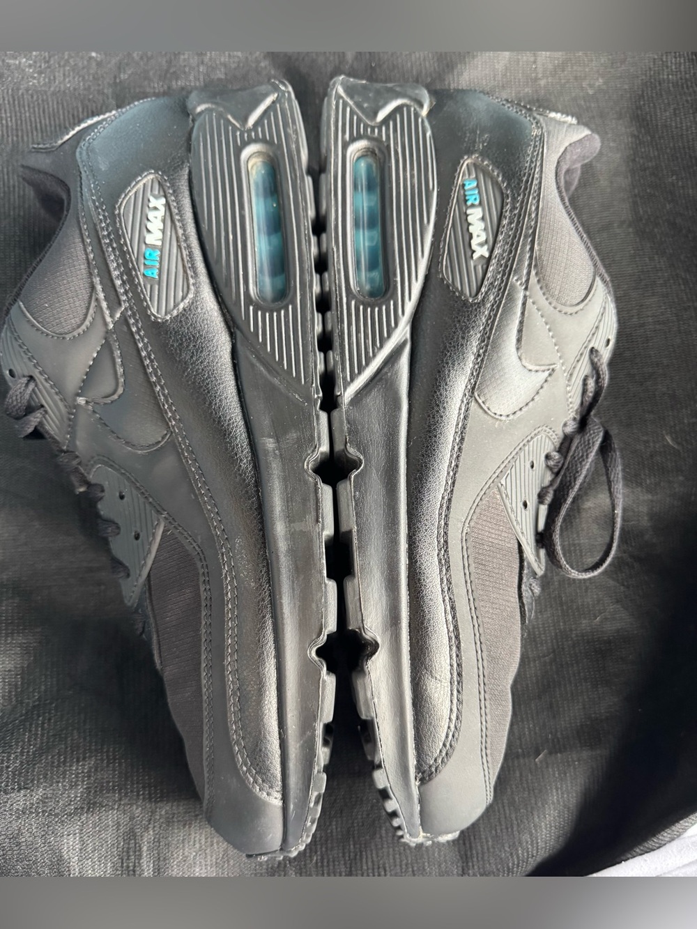 RareNike Air Max 90 Black Laser Blue Mens US Size 15 Retro Sneaker DC4116-002